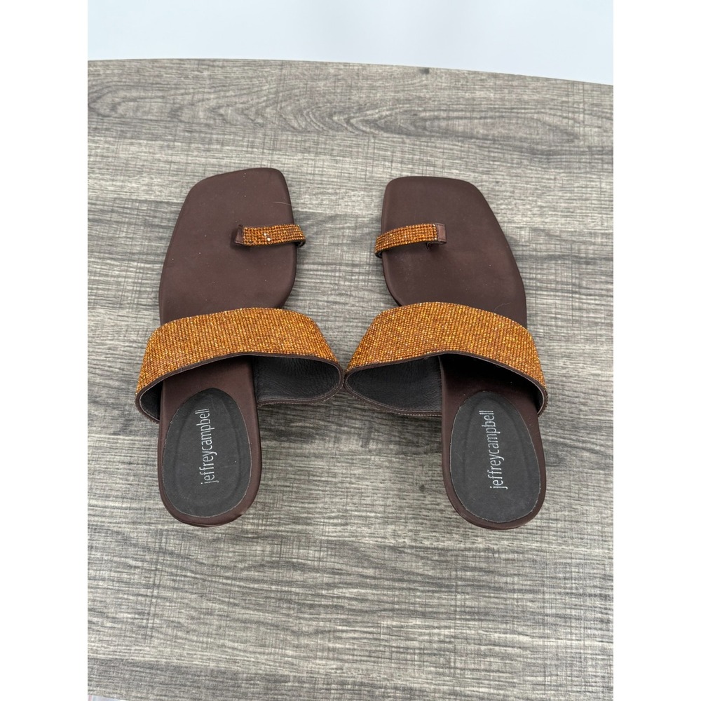 Brown and Orange Women's Sandals